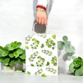 Yaprak Baskılı Beyaz Kağıt Çanta 25x31 cm – Özel Tasarım | 24 Adet